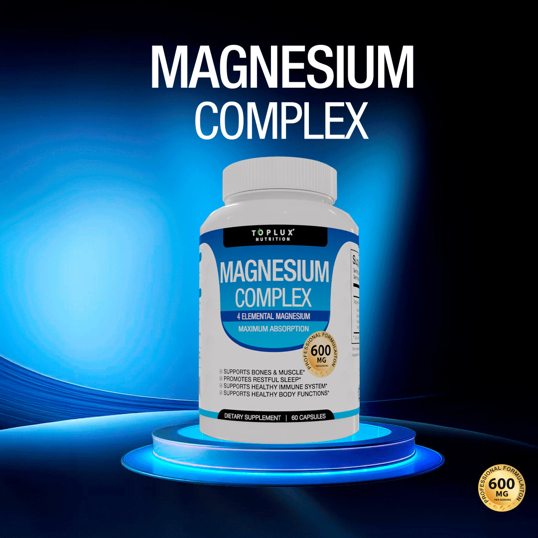 🔋🔋 Magnesio Complex 600mg (60 cápsulas)- ORIGINAL - Más Energía, Menos Estrés - 8 Tipos de Magnesio en 1