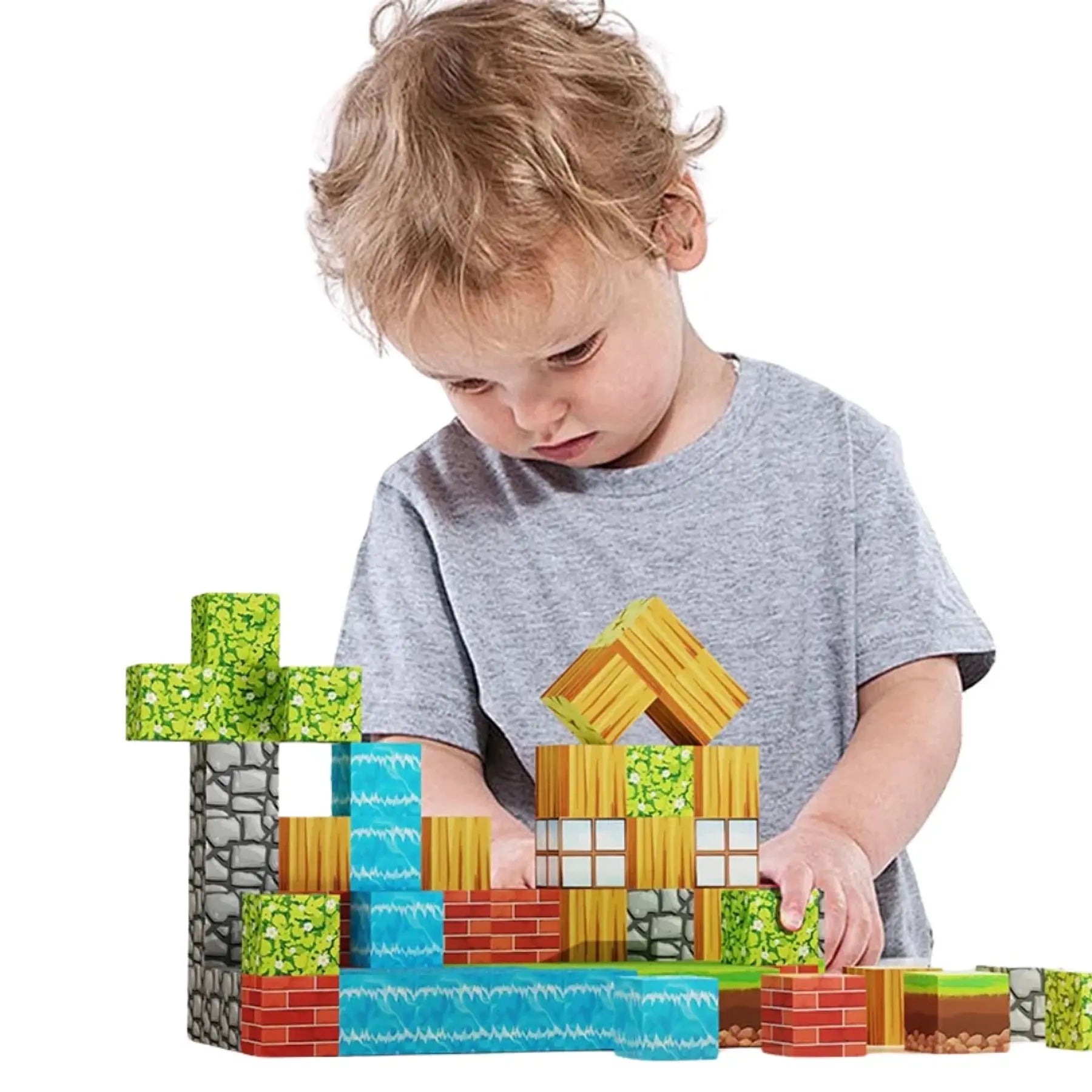 CubeCraft - 75 Cubos Magnéticos Premium Estilo Minecraft™- El Mundo que Ellos Construyen 🌍