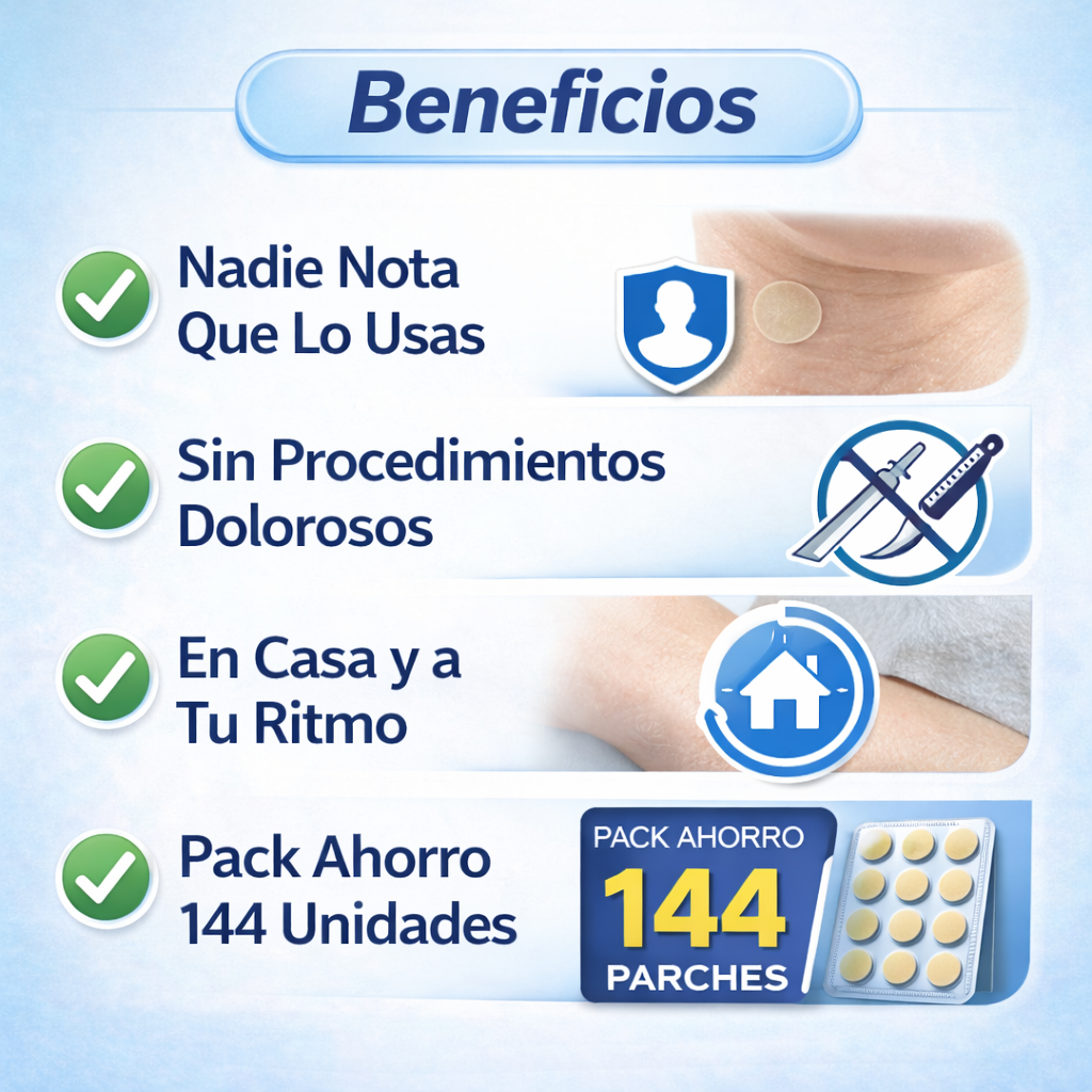 Parches para Verrugas – Tratamiento Fácil y Discreto (144 Unidades)