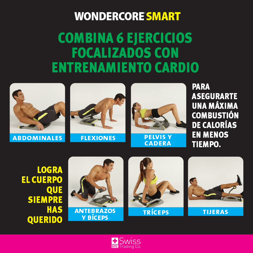 Wonder Core Smart 1 – 🏋️‍♀️ Gimnasio 6 en 1 – Abdominales y cuerpo completo en casa 💪